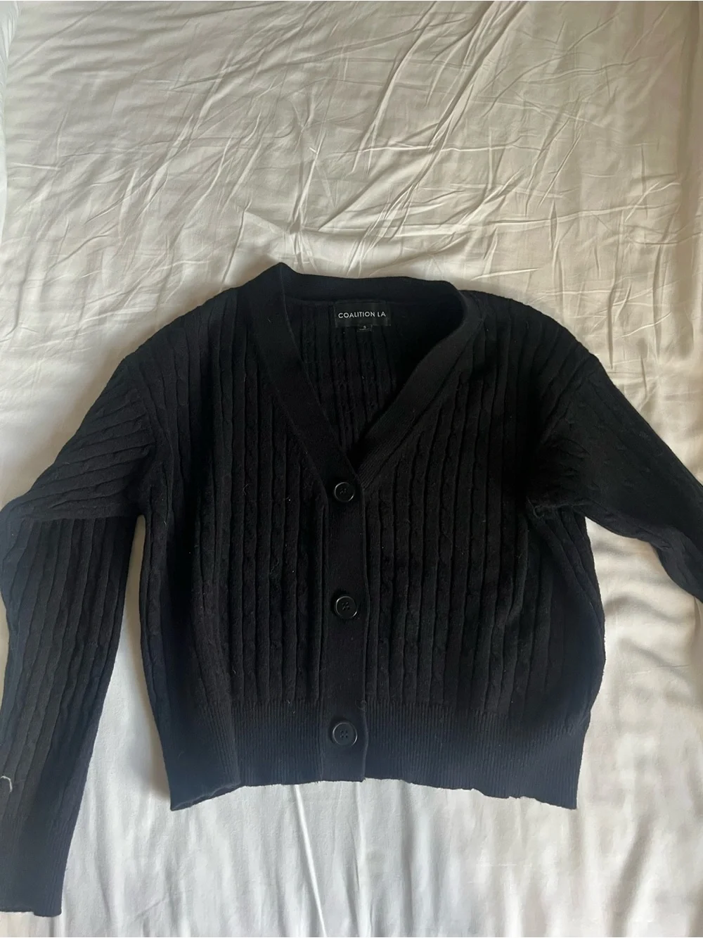 Coalition LA Black Button Cardigan
